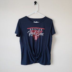 Boston Red Sox Women's Tie Front T-Shirt Size Medium Blue Campus Lifestyle NWT